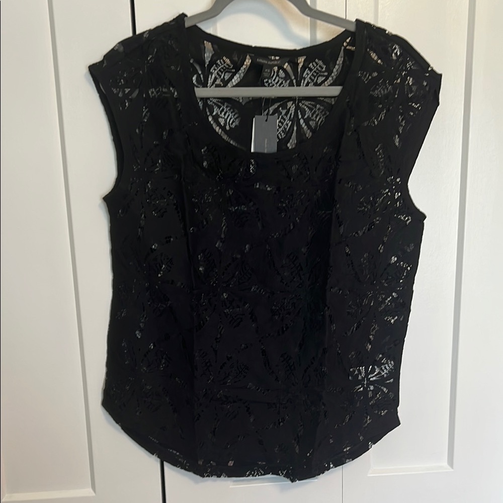 Banana Republic Black Lace Sleeveless Blouse